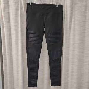 NWOT ALO Charcoal Gray High-Waist Moto Legging Size L